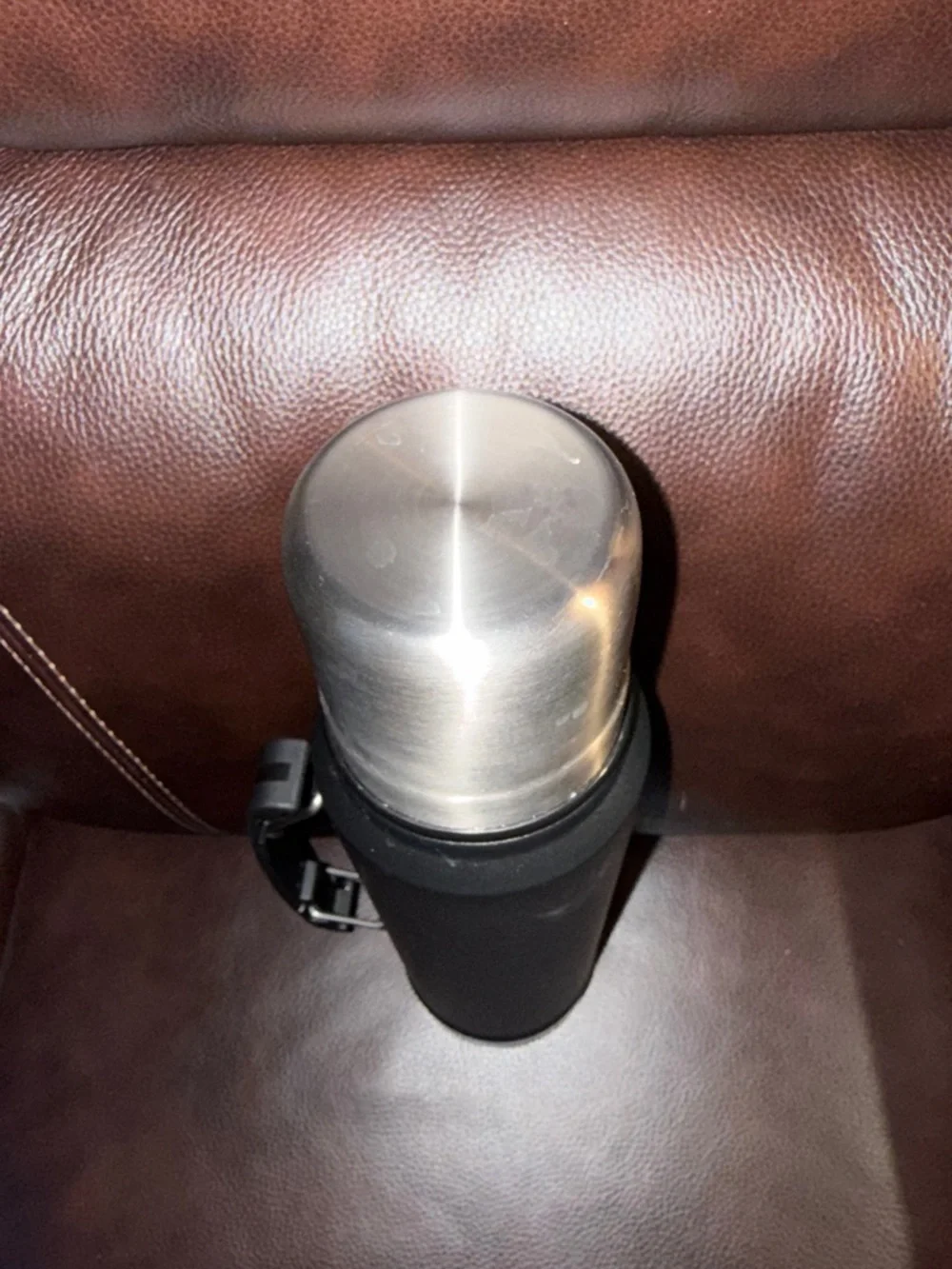 Stanley Black and Silver Insulated Vacuum Bottle with Handle - Picture 4 of 6